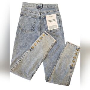 NWT FRAME snapped denim legging high rise skinny 25